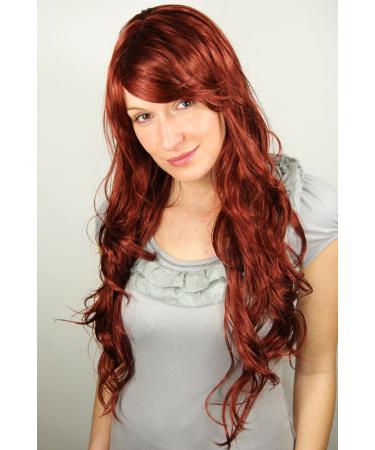Buy Red Wavy Side Parting Wig 9331-35 | Long 70cm Wig | International Shipping Available - Buy Online on GoSupps.com