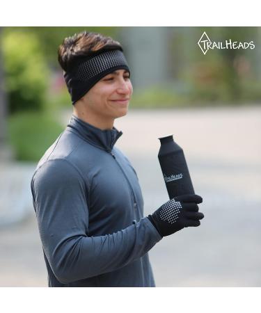 TrailHeads Lightweight Running Gloves with Touchscreen Fingers - Black/Reflective (Small) - Buy Online on GoSupps.com
