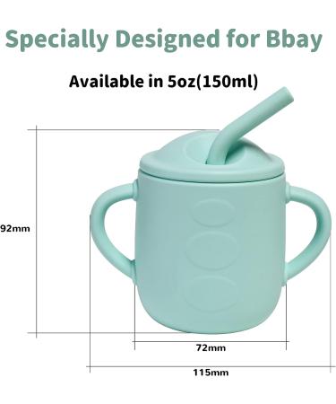 Adocham Silicone Baby Cup with Straw & Handles | BPA-Free Toddler Sippy Training Cup 5oz (Cyan) - Buy Online on GoSupps.com