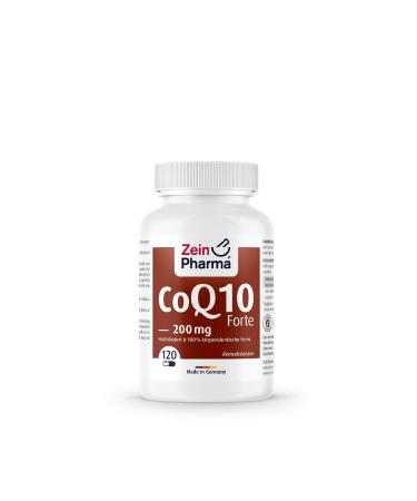 Zeinpharma Coenzyme Q10 Forte 200mg capsules - 120 vegan capsules with ubichinon coenzyme Q10 high 100% pure dietary energy 4 monthly supply laboratory test