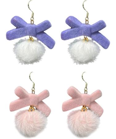 Feyley Exaggerated Bowknot Earrings | Chic Plush Ear Jewelry for New Year's & Birthday Gifts - Buy Online on GoSupps.com