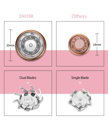 ZACCER Facial Hair Remover for Women - Painless Waterproof Shaver Razor with LED Light (Rose) - Buy Online on GoSupps.com