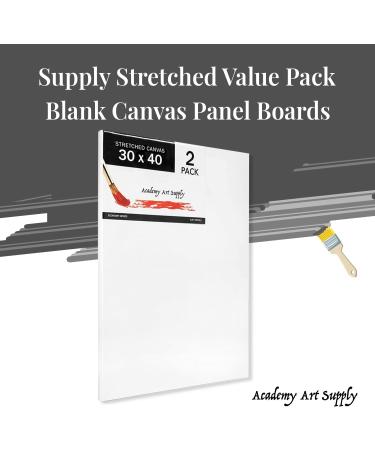 Academy Art Supply 30x40 Stretched Canvases - Pack of 2 | Blank Primed Heavy Cotton Canvas for Acrylic & Oil Painting - Buy Online on GoSupps.com