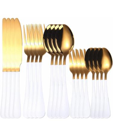 Flatware Sets White Gold Cutlery Set 20Pcs Forks Spoons Knifes Stainless Steel Cutlery Set Kitchen Tableware Sets Dinnerware Set Dropshipping Stainless Steel (Color : Black Gold) - Buy Online on GoSupps.com