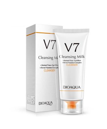 BIOAQUA Facial Cleansing Milk Cleanser V7 Deep Hydration Moisturizing Smooth Seven Vitamins Effect 100g/ 3.53oz