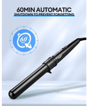CkeyiN 5 in 1 Ceramic Curling Iron Set | Interchangeable Barrels | Adjustable Temperature | Hair Curlers for All Hair Types | Black - Buy Online on GoSupps.com