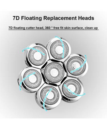 7D Replacement Heads for Electric Shaver Universal 7 Blade Replacement Head Bald Head Shavers for Men Electric Razors Replacement Head by ARAINY 7 Blades - Buy Online on GoSupps.com