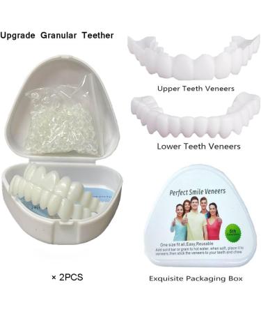 Flipped Warm Fake Teeth - 2 Pairs Dental Prosthesis & Cosmetic Veneers for Bad Teeth - Lightening Dentures - Buy Online on GoSupps.com