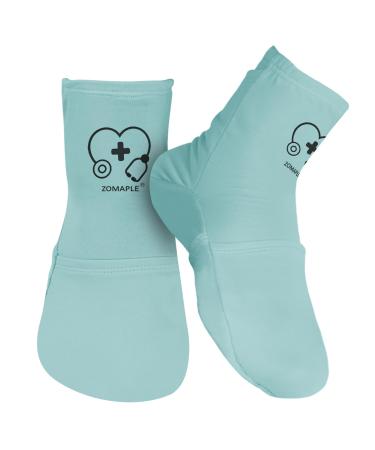 Cold Therapy Socks for Women and Men - Perfect Ice Pack Cooling Socks for Plantar Fasciitis Feet Neuropathy Chemotherapy Recovery Arthritis Ankle & Heel Pain Relief (Aqua Medium 7-11) Medium 7-11 Aqua