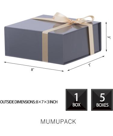 5 Packs grey Gift Box 8x7x3.3 Inches Small Gift Boxes with Lids and Magnetic Closure Collapsible Gift Boxes with Card and Ribbon for Presents Men Gift Wedding Male Birthday Graduation Merry Christmas 8x7x3.3 Inch(5 Packs) Grey - Buy Online on GoSupps.com