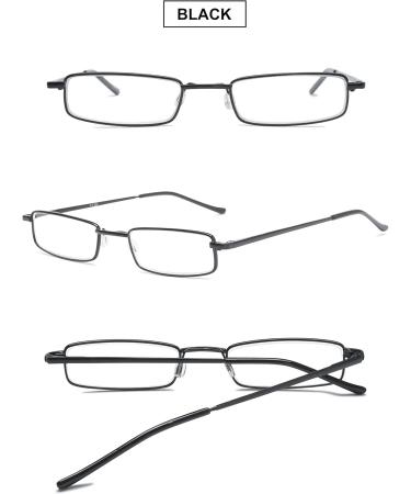 Vevesmundo Metal Reading Glasses - Compact Light Spring Hinge Black Blue Light Filter 3.0x Classic Reading Aid with Metal Etui - Ideal for International Shipping - Buy Online on GoSupps.com