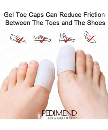 Smooth & Breathable Gel Toe Caps Toe Protectors Soft Toe Sleeves for Blisters Corns Hammer Toes Ingrown Toenails by PEDIMEND Foot Care - Unisex(1 Pair) - Buy Online on GoSupps.com