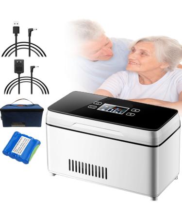Insulin Cooler Refrigerated Box Led Display 0-18 Drug Reefer Cooler Travel Home Portable Car Refrigeration Case/Small Travel Box for Medication 8-24 Hours Battery Life nobattery ()