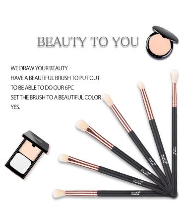 MSQ 6pcs Rose Gold Eye Brush Set - Eyeshadow, Eyebrow, Eyeliner, Blending & Concealer Makeup Brushes - Perfect Gift Idea - Buy Online on GoSupps.com