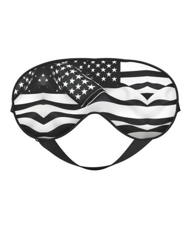 Black and White American Flag Print Double-Sided Eye Mask Soft and Light Blocking for Enhancing Sleep Quality