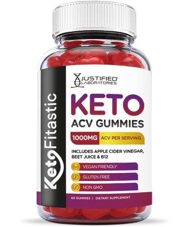 Justified Laboratories Ketofitastic 1000MG Keto Gummies with ACV, Pomegranate Juice, Beet Root & B12 - 60 Gummys (Pack of 1) - Buy Online on GoSupps.com