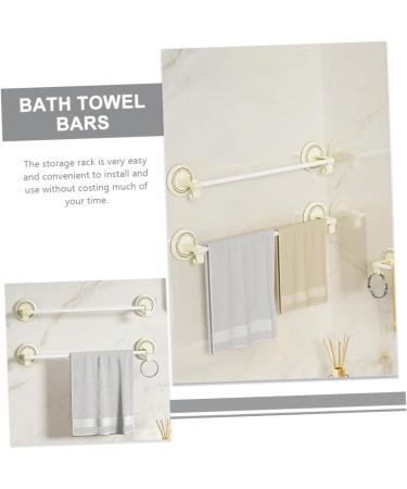 STOBAZA Towel Rod 2pcs Cream Towel Holder Bathroom Rack Organizer Towel Rack No Trace Stickers Double Pole Bath Towel - Buy Online on GoSupps.com
