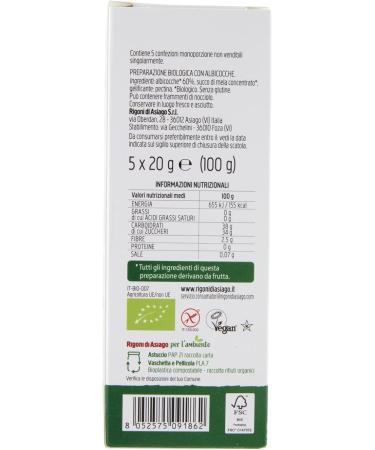Italian Gourmet E.R. Rigoni di Asiago Fior di Frutta Apricot Strawberry and Wild Berry Jam 5 Individual Boxes of 15 x 100 g + Italian Gourmet Pulp of - Buy Online on GoSupps.com