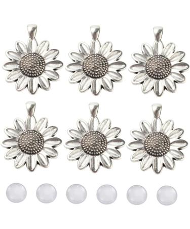 COHEALI 10 Sets Flower Accessories Glass Tray Sunflower Pendant Charm Diy Acceories Daisy Popularity Billet - Buy Online on GoSupps.com
