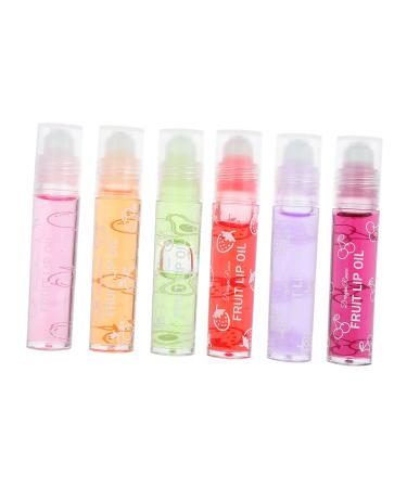 6pcs Lip Balm Lip Pomade Fruit Lip Liquid Gloss Moisturizing Lipstick Makeup Moisturizing Lip Gloss Lip Smoother Fruit Lip Gloss Moisturizing Fruit Lipstick Lip Oil Pomade