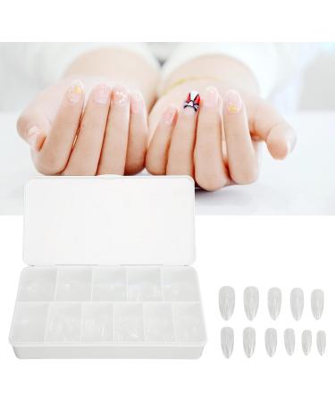 Half Frosted Fake Nail 550 False Nails Carve Free Grinding Long Fake Nails Ultra Thin Lightweight for Nail Salon (Almond) - Buy Online on GoSupps.com