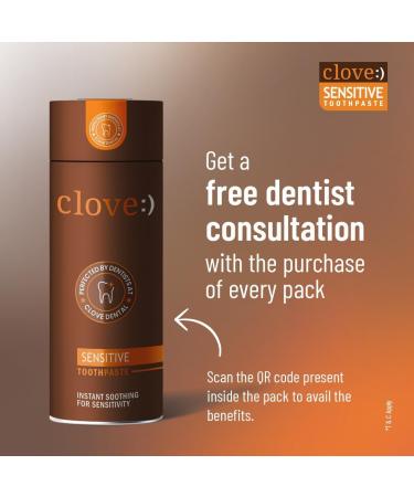 Clo.ve Sensitive Toothpaste | Reduce Senstivity | Dual Action Toothpaste for Sensitivty & Bad Breath | Strengthens Enamel | Triclosan Free | Paraben Free | Peroxide Free | Mint Pack of 1 (100g) - Buy Online on GoSupps.com