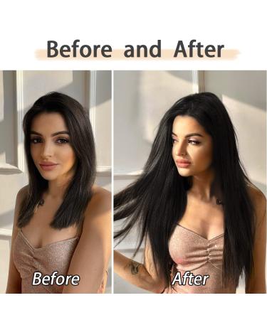 Clip in Hair Extensions Straight Black 22 Synthetic Thick Blonde Curly Wavy 5PCS - Buy Online on GoSupps.com