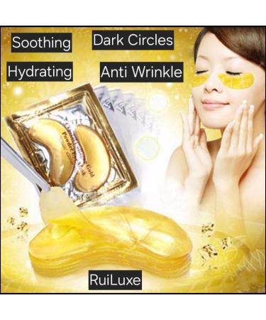 RuiLuxe Gold Collagen Gold Powder Eye Patch Gold Collagen under Eye Mask Rejuvenating Soothing Fine lines Anti Wrinkles Spa-like results Gold Eye Treatment Hydrating under Eye Gel Pads - Buy Online on GoSupps.com