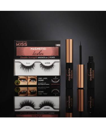 KISS Magnetic Eyelashes Tempt - 1 Pair Synthetic False Lashes with 5 Double Strength Magnets | Shop Now for International Shipping - Buy Online on GoSupps.com