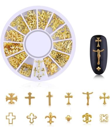 HUPOO Metal Nail Studs Kit - Silver/Rose Gold Star, Moon, Feather, Heart, Triangle, Square Rivet Gems - 3D Nail Art Jewelry Decoration (4 Boxes) - Buy Online on GoSupps.com