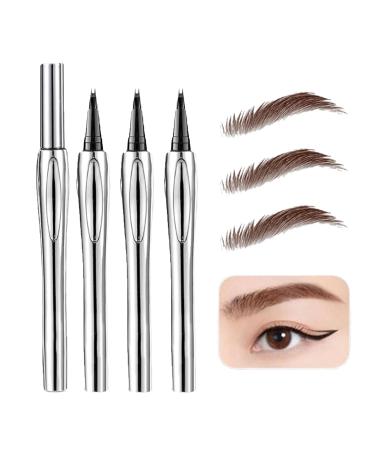 Cooklesa Eyebrow Natural Waterproof Eyebrow Pen With Microfine Tip Two-Pronged Eyebrow Pencil with Micro-fork Tip 3D Waterproof Microblading Eyebrow Pen (3 * 01) 3*01