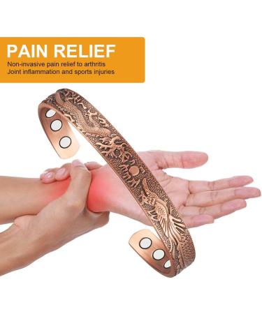 Shop Retro Dragon & Phoenix Magnetic Bracelets - Men & Women Red Copper Energy Bracelets for Wellness - Buy Online on GoSupps.com
