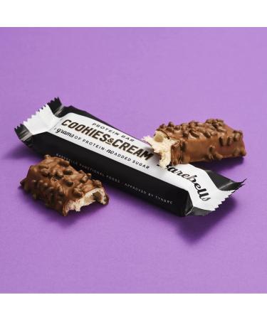 Barebells Cookies & Cream High Protein and Low Carb Bar - 12 x 55g (1 94 oz) Low Sugar Snack Protein Bar with 20g protein - Buy Online on GoSupps.com