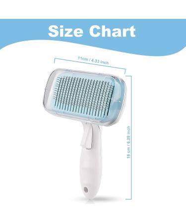 CMQC Self Cleaning Slicker Brush for Cats & Dogs - Pet Grooming Tool for Shedding Hair, Tangles, and Mats - Blue - Buy Online on GoSupps.com