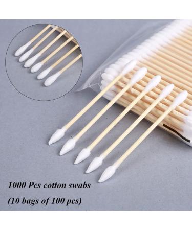 1000 Count Organic Bamboo Cotton Swabs | Biodegradable Wooden Buds for Ear | Plastic-Free Double Ear Sticks for Makeup & Cleaning | Pointy/Round Head | 1000 Pcs - Buy Online on GoSupps.com