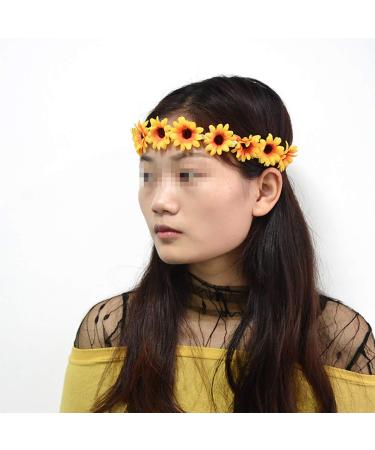 Adjustable Daisy Flower Wreath Headband - Bridal Hairpiece | White Floral Hairband for Weddings & Events - Buy Online on GoSupps.com