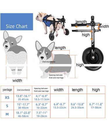 Disability Dog Wheelchair Small Pet Back Leg Wheelchair Adjustable Lightweight Dog Wheelchair Dog Mobility Aid Trolley with Wheels Rehabilitation of The Back Legs of The Dog X-Small - Buy Online on GoSupps.com