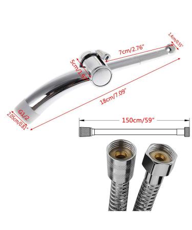 Hand Bidet Sprayer with 59 Inch Hose - Perfect for Personal Hygiene Diaper Cleaning & Pet Care - Silver Finish - Buy Online on GoSupps.com