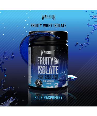Warrior Fruity Clear Whey Isolate Protein Powder - Blue Raspberry Flavor, 375g (15 Servings), Low Sugar, Post Workout Shake - Buy Online on GoSupps.com