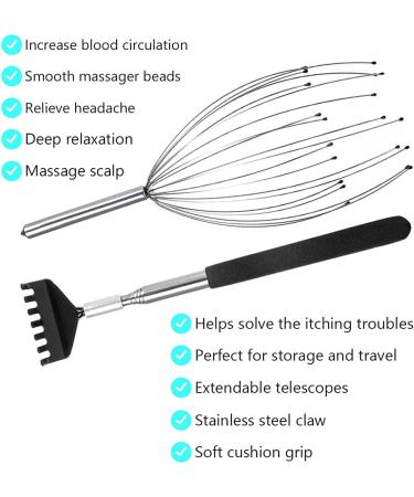 Head Massage Device Set - Retractable Spider Scalp Massager with 20 Fingers for Ultimate Relaxation | International Shipping Available - Buy Online on GoSupps.com