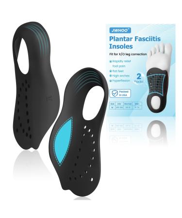 Arch Support Orthotics Shoe Inserts 1 Pair Rapidly Relief Foot Pain Flat feet X/O Leg Correction Plantar Fasciitis High Arches Insoles for Men &Women Standing All Day-Black Size M