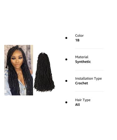 Niseyo 24 Inch Faux Locs Crochet Hair 6 Pack - Natural Long Soft Locs in 1B/Natural Black - Buy Online on GoSupps.com