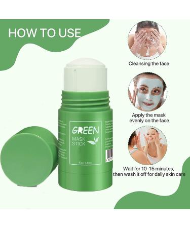 Green Tea Purifying Clay Stick - Green Tea Mask/Cleansing Facial Face Mask Moisturizes Oil Control Deep Clean Pore for All Skin Types Men and Wom - Buy Online on GoSupps.com