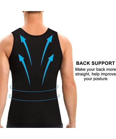 Men's Gynecomastia Compression Shirt - Slimming Body Shaper Tank Top | Tummy Control Undershirt - Black | X-Large - Buy Online on GoSupps.com