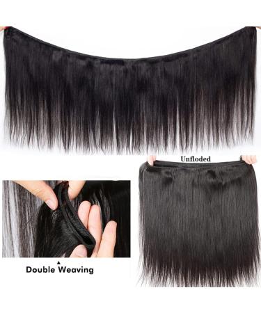 20 22 24+18 Straight Human Hair Bundles with Lace Frontal | Brazilian Virgin Human Hair 3 Bundles with 13x4 Lace Closure Frontal - Buy Online on GoSupps.com