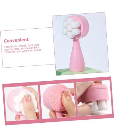 Didiseaon Facial Scrubber Double Sided Facial Cleansing Brush Face Exfoliation Brush Silicone Facial Face Exfoliator Face Cleansing Tool Face Wash The Face 3D Fiber Wool Washing Device Pink - Buy Online on GoSupps.com
