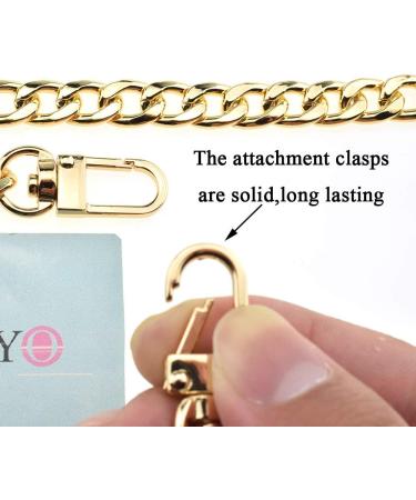 HAHIYO Purse Chain Strap Length 7.9 inches SPOT-ON Gold for Shoulder Cross Body Sling Purse Handbag Clutch Replacement Strap Comfortable Flat 0.4 Wide Enough 2.4mm Extra Thick Metal Strap 1 Pack Gold 7.9 inches - Buy Online on GoSupps.com