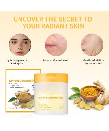 Turmeric Cleansing Pads for Face - 80pcs Exfoliating Scrub Pads for Acne & Dark Spots | Gentle Non-Irritating Formula - Buy Online on GoSupps.com