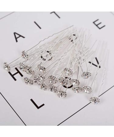 Yantu 20 Pcs Bridal Flower Crystal Hair Pins for Wedding Hair Jewelry - Buy Online on GoSupps.com