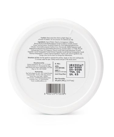 mCaffeine Green Tea Hydrogel Under Eye Patches | Reduce Dark Circles Fine Lines & Wrinkles | 30 Pairs Cooling Mask for Instant De-Puffing - Buy Online on GoSupps.com